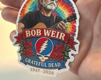 Bob Weir Sticker | Grateful Dead Vinyl Decal | Deadhead Waterproof Laptop Water Bottle Sticker.
