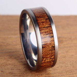 Titanium Wedding Band With Wood Inlay, Mens Wedding Band, Wedding Bands Wood, Mens Wedding Ring, Wedding Bands Titanium, Wood Rings Men