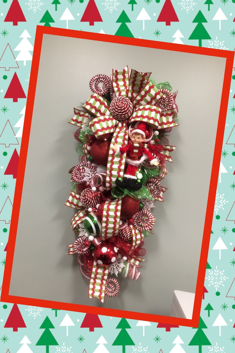 Christmas swag free shipping red and green Christmas holiday front door
