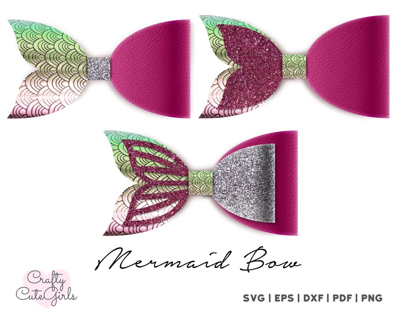 Download Mermaid Bow Template Mermaid Bow Svg Faux Leather Bow Etsy