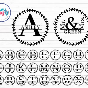 Free Svg Png Link Wreath Split Monogram Cut Files Svg Etsy