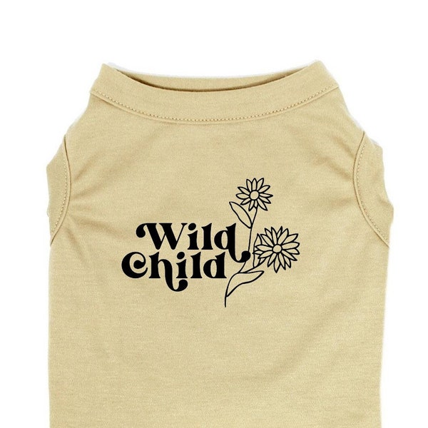 Wild Child Dog Shirt for Dogs Dog Tshirt Funny Pet Tops Shirts for Dogs Cute Trendy Dog Apparel Dog Tank Top Tee Shirt for Dogs Pet Clothes