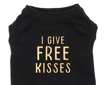 I Give Free Kisses Dog Shirt Funny Cute Valentine's Day Gift Dog Tee