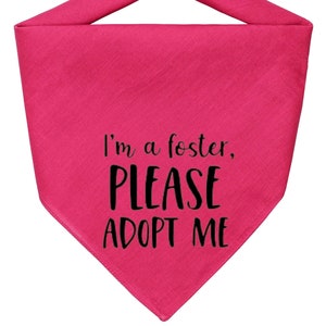 Foster Dog Bandana, I'm A Foster Please Adopt Me, Personalized Dog Bandana, Custom Dog Bandana, Dog Bandana Personalized, Plain Dog Bandana