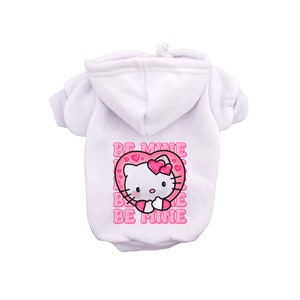 Be Mine Dog Sweater Cute Kitty Dog Hoodie Pet Sweater Dog Sweatshirt Dog Apparel Dog Clothes for Dogs Valentine's Day Gift for Pet Kawaii