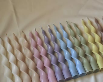 Spiral Taper Candles Set of 2, Twisted Dinner Candles, Handmade Decorative Candles, Modern Home Decor, Housewarming Gift