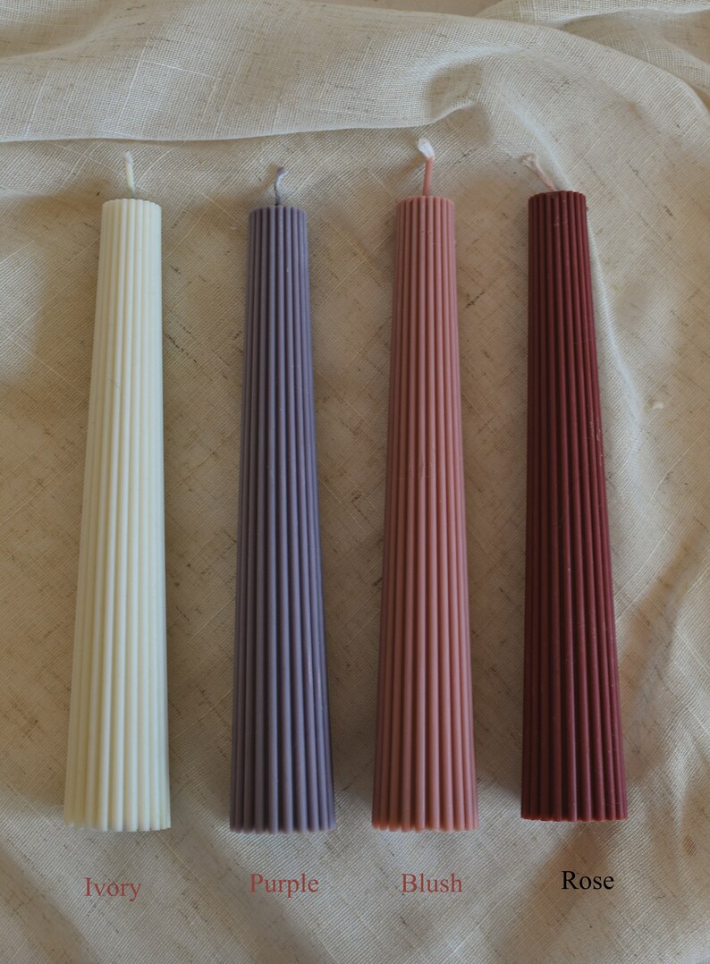 Autumn Pillar Scented Candle, Tapper Candle, Hand Made Candles, Ribbed