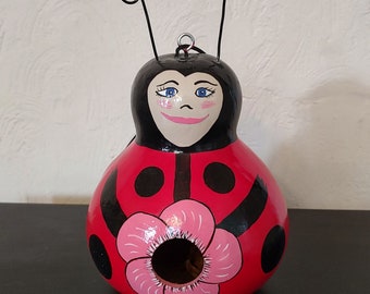 Birdhouse Gourd - Ladybug - Available Now!