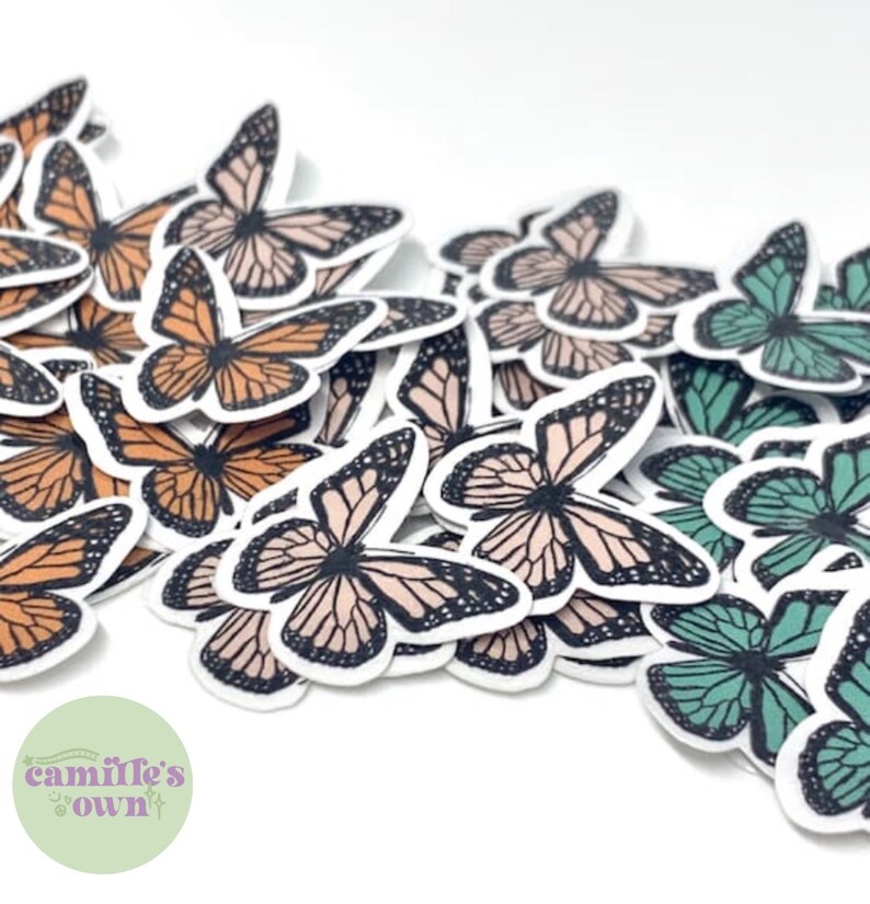 MINI MONARCH Butterflies Set of 3 Water Resistant Stickers for Laptop Air Pods Phone | VSCO Sticker Set | Nature Stickers