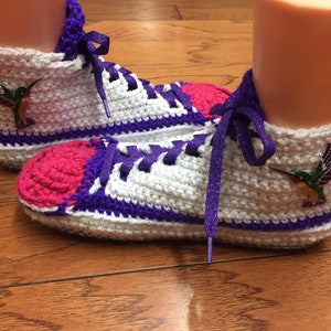 CROCHET PATTERN for Sneaker Slippers chuck style adult and | Etsy