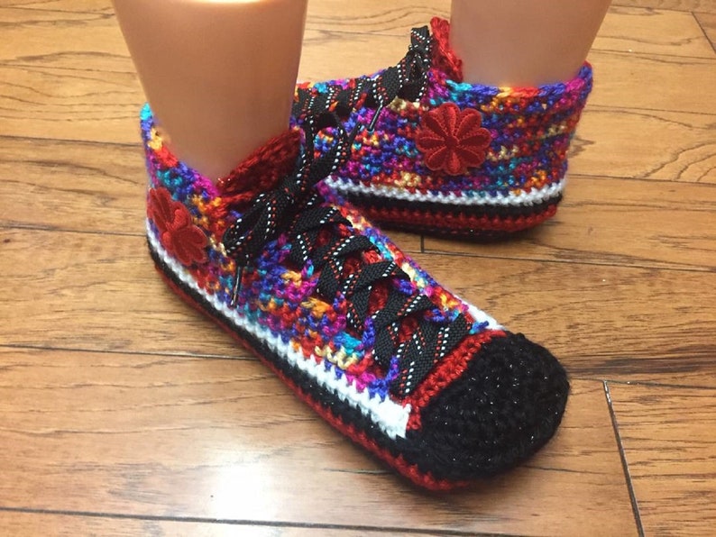 Crocheted tennis shoes sneaker slippers tennis shoes Crocheted tennis shoes sneaker slippers tennis shoes