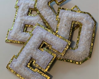 Chenille Letters - Self-Adhesive Patches - WHITE