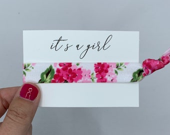 It's a Girl! Baby Shower Hair Tie Favors - Single Elastic