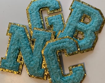 Chenille Letters - Self-Adhesive Patches - TEAL