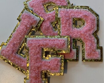 Chenille Letters - Self-Adhesive Patches - PINK