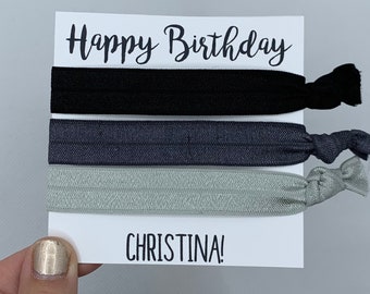 Happy Birthday Customized Gift - Hair Tie 3 Pack