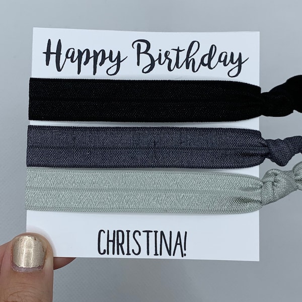 Happy Birthday Customized Gift - Hair Tie 3 Pack