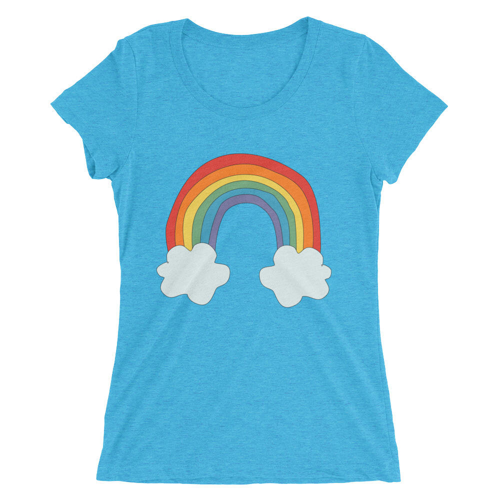 Rainbow Tshirt Womens Rainbow Shirt Ladies Short Sleeve Etsy