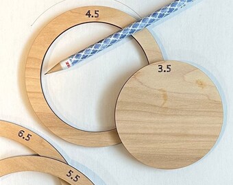 Circle Cutting Template Tool Measuring Set of 4 | Diameters included 6.5", 6", 5.5", 5", 4.5", 4", 3.5"