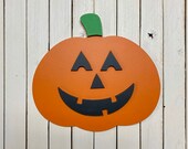 Jack-O-Lantern Pumpkin Interchangeable Attachment for welcome sign, home sign, interchangeable, painted wood cutout with velcro