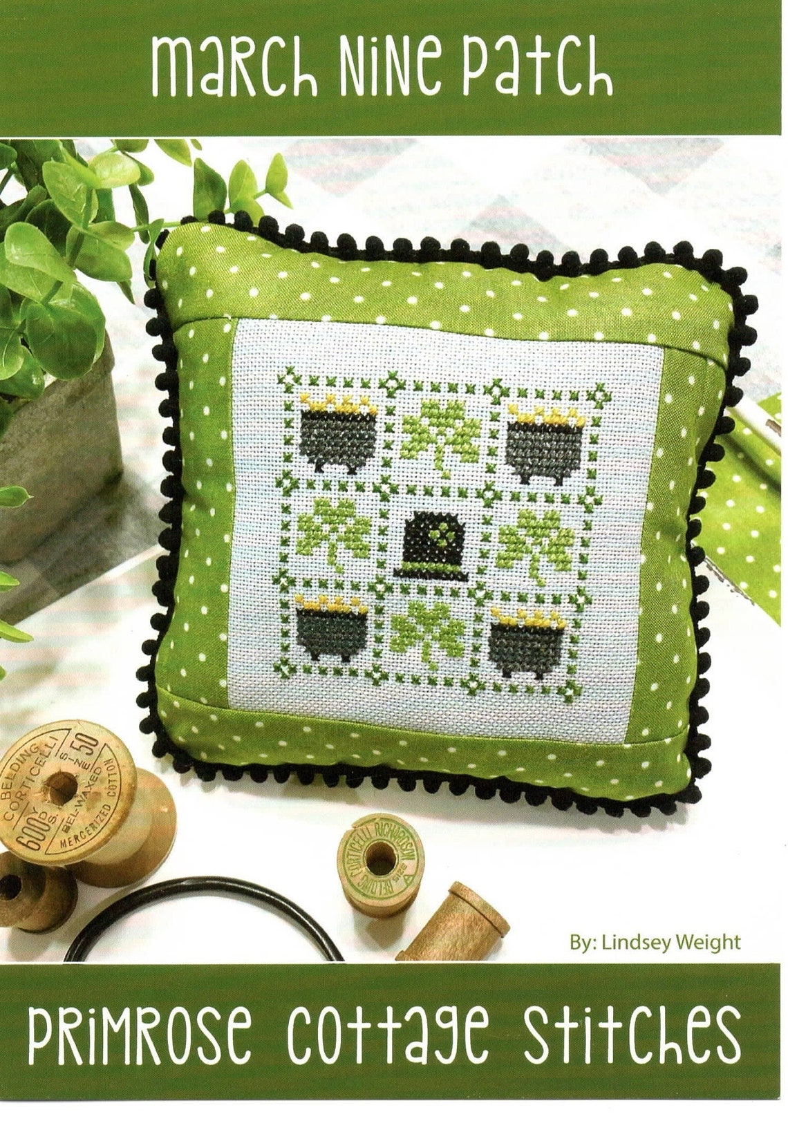 Primrose Cottage Stitches March Nine Patch Crossstitch Chart Etsy