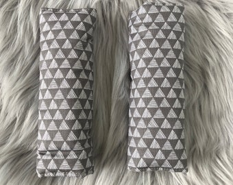 Gray Triangle Padded Shoulder Strap Covers: Unisex Pram Harness