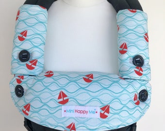 Sailboat Teething Cover Set: Ergobaby 360 Omni Compatible, Absorbent Cotton