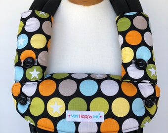 SALE Ergobaby Ergo 360 OMNI Compatible Comfy Teething set - Absorbent Dribble Bib cover + Drool/Suck Pads Baby Black Polka Dot Unisex Gift