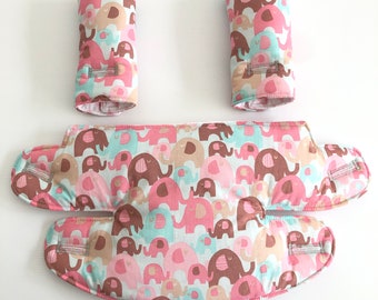 Ergobaby 360 Omni Drool Bib and Straps Set: Pink Elephant Teething Cover