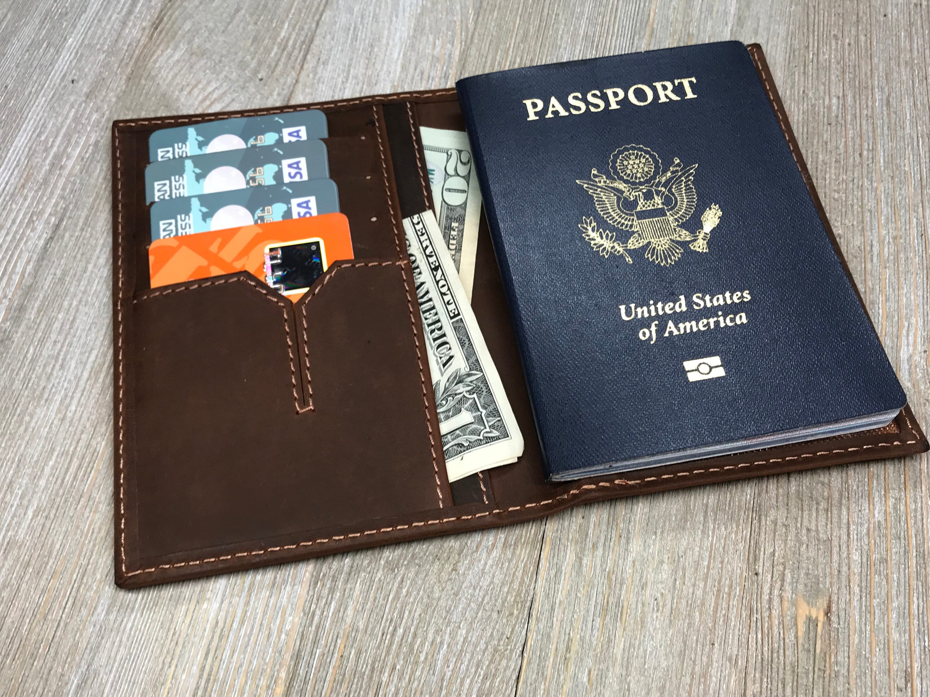 Personalized Leather Passport Cover Leather Bifold Case Etsy