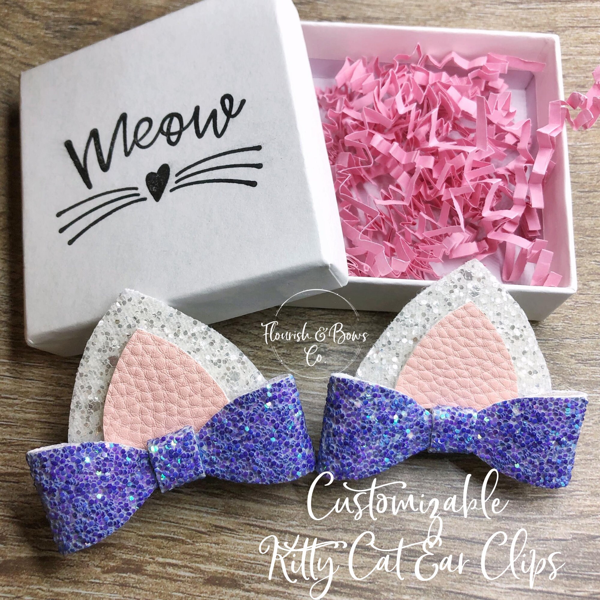 Customizable Cat Ear Hair Clips Cat Costume for Girls Etsy