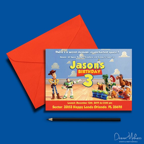Toy Story Party Birthday Invitation 5" x 7" Digital – Customized Il_570xn