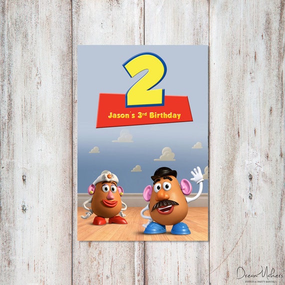 Toy Story Party Table Number 2 Sign 4" x 6" Digital – Customized Il_570xn