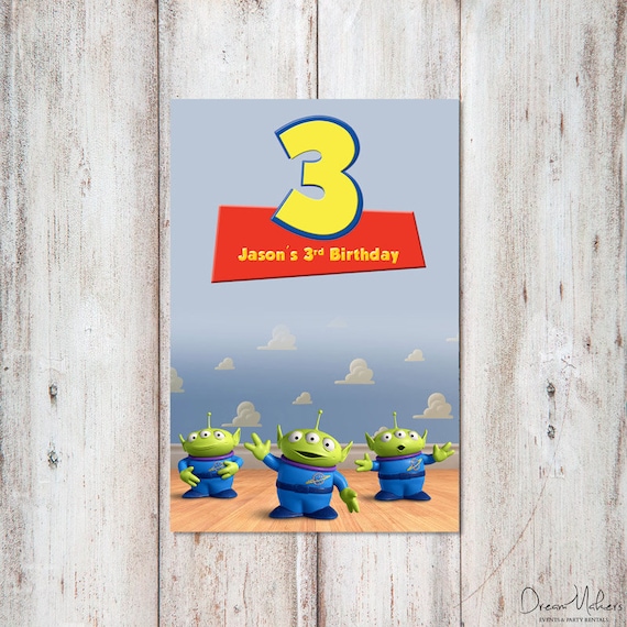 Toy Story Party Table Number 3 Sign 4" x 6" Digital – Customized Il_570xn