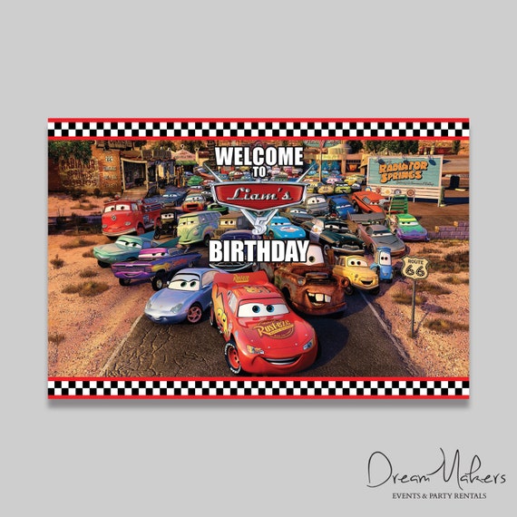 Cars Party Table Art Number 2 - 5" x 7" Digital – Customized Il_570xn