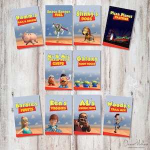 Toy Story Party Food Signs 4" x 6" (10 assorted) Digital – Customized Bundle 1