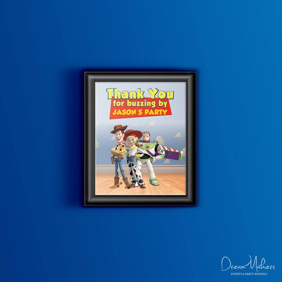 Toy Story Party Thank You Sign / Room Art 8" x 10" Digital – Customized Il_570xn
