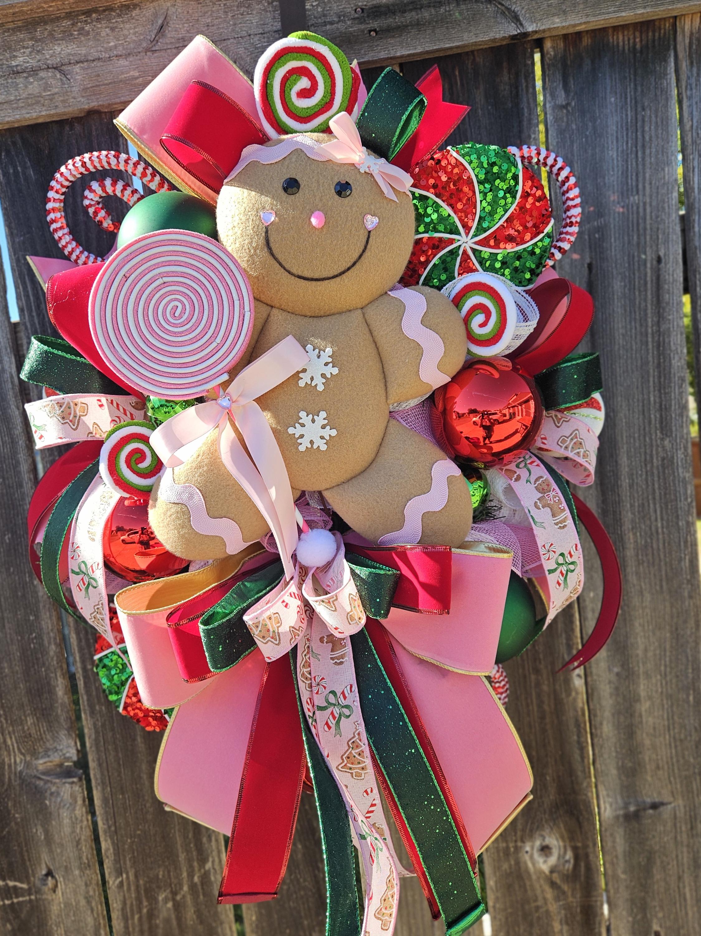 Gingerbread Christmas Wreath: Holiday Front Door Decor - Etsy