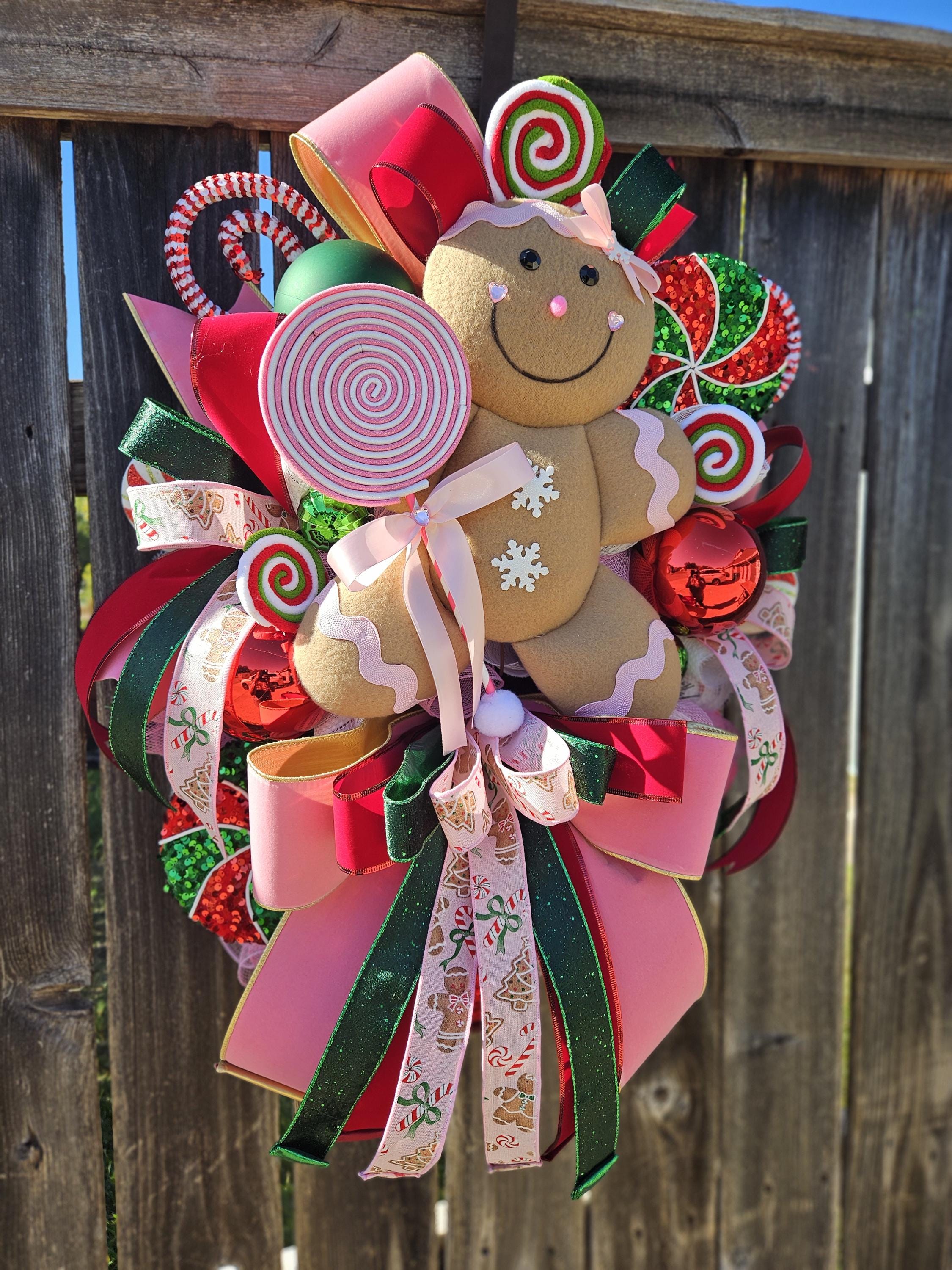 Gingerbread Christmas Wreath: Holiday Front Door Decor - Etsy