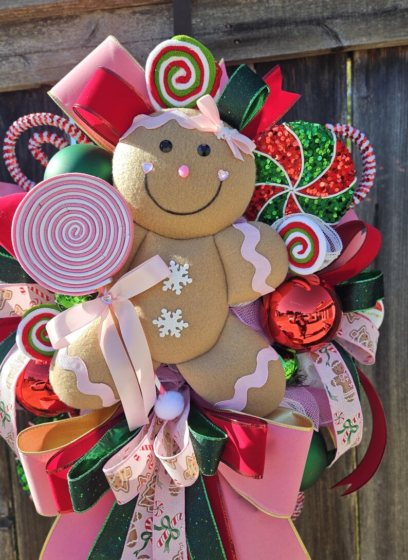 Gingerbread Christmas Wreath: Holiday Front Door Decor - Etsy