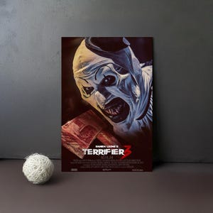 Póster de Terrifier 3, Art the Clown, arte de película de terror, tamaño de cine, fabricado en EE. UU.
