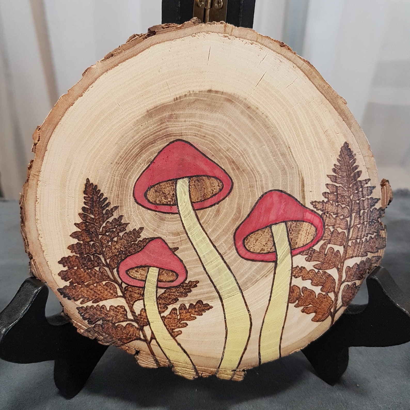 Mushroom mixed media art Mushroom art Earthy art Etsy