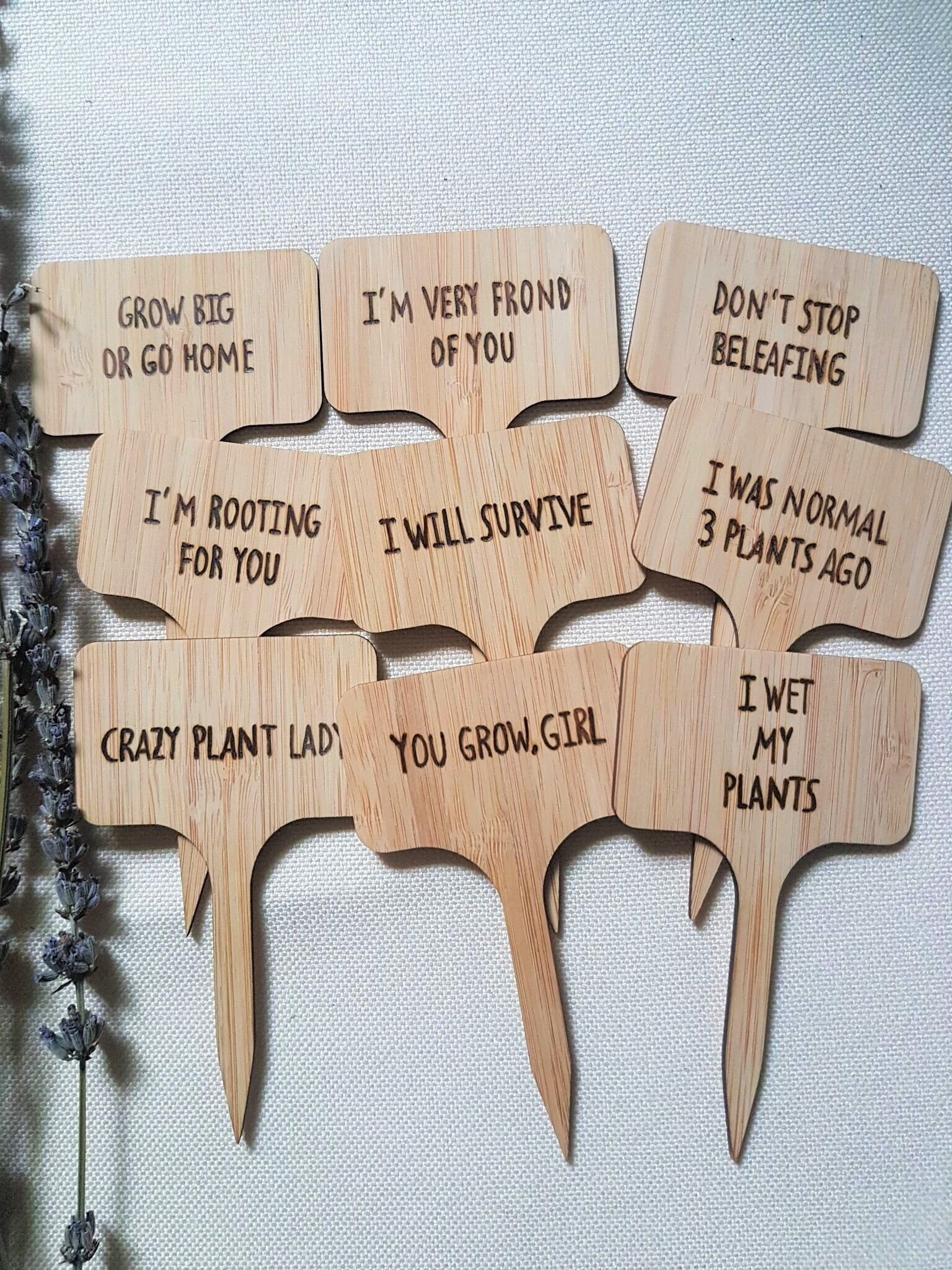 Engraved Plant Markers Wood Plant Stake Funny Plant Gift for Etsy