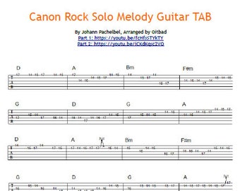 Canon Rock Solo Melody Guitar TAB