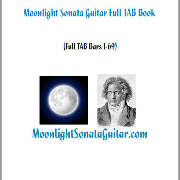 Moonlight Sonata Guitar TAB Book Bars 1-69 (Full TAB)