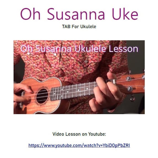 Oh Susanna Ukulele TAB + Video Lesson Link | Ukulele Lesson How to Play
