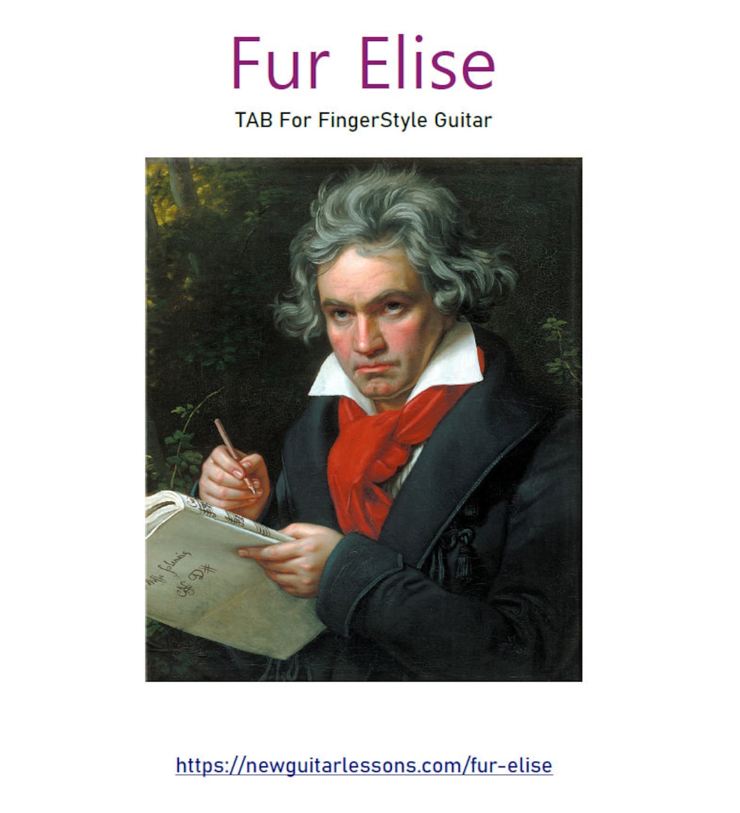 Fur Elise Guitar TAB Fingerstyle Classical Guitar - Etsy