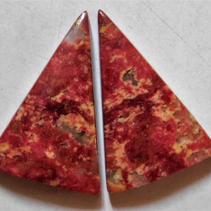 28.35 Cts Natural Pink Thulite Cabochon Loose Match Pair 23mm X 15.5mm each 28.35 Cts Natural Pink Thulite Cabochon Loose Match Pair 23mm X 15.5mm each