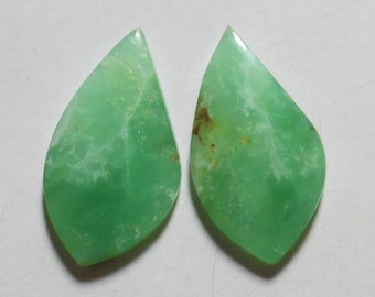 33.45 Cts Natural Chrysoprase (32.3mm X 18mm Each) Cabochon Match Pair