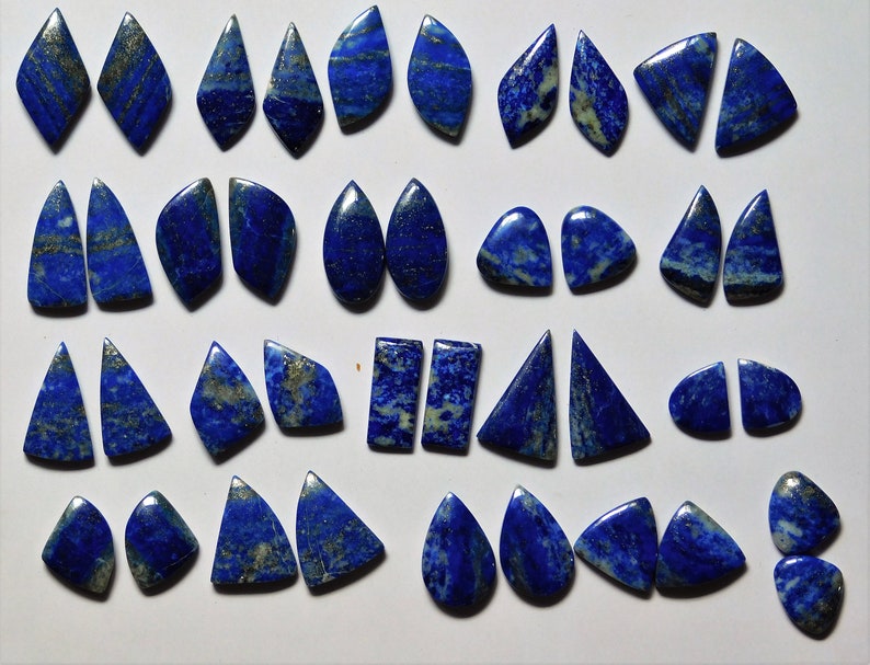 573.60 Cts Natural Lapis Lazuli 20 Pairs Lot Cabochon Loose Match Pair
